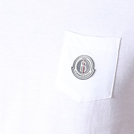 La Maison Blaggio - Tee Shirt Poche Avec Bandes Miljeli Blanc