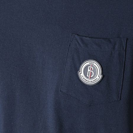 La Maison Blaggio - Tee Shirt Poche Avec Bandes Miljeli Bleu Marine