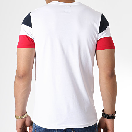 LBO - Tee Shirt Manches Tricolore Bleu Blanc Rouge 731 Blanc