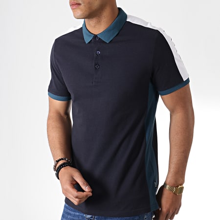 Only And Sons - Polo Manches Courtes A Bandes Larron Bleu Marine