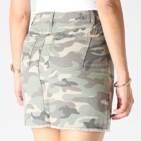 Only - Jupe Femme Rhonda Vert Kaki Camouflage