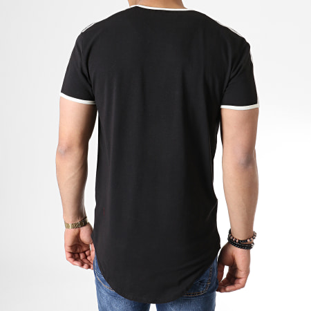 SikSilk - Tee Shirt Oversize A Bandes Taped Runner Tee 14260 Noir