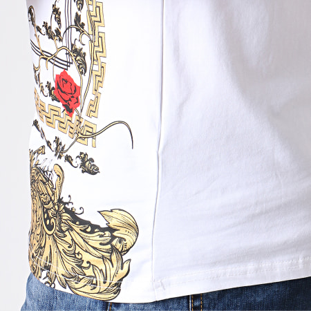 Terance Kole - Tee Shirt 98301 Blanc Doré Rouge