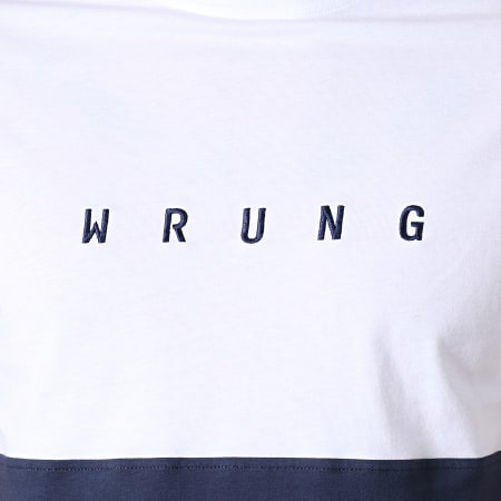 Wrung - Tee Shirt Slash Blanc Bleu Marine