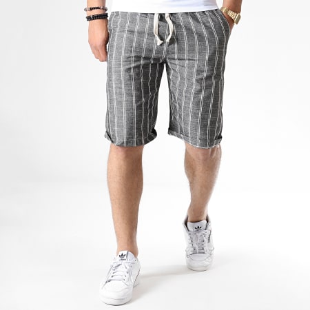 MTX - Short Chino A Rayures TM0136 Gris Anthracite Chiné
