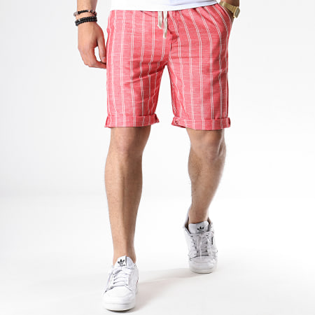 MTX - Short Chino A Rayures TM0136 Rouge Chiné