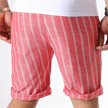MTX - Short Chino A Rayures TM0136 Rouge Chiné