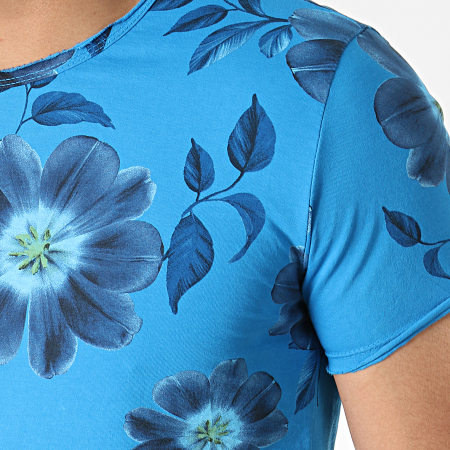 MTX - Tee Shirt TM0177 Floral Bleu Clair