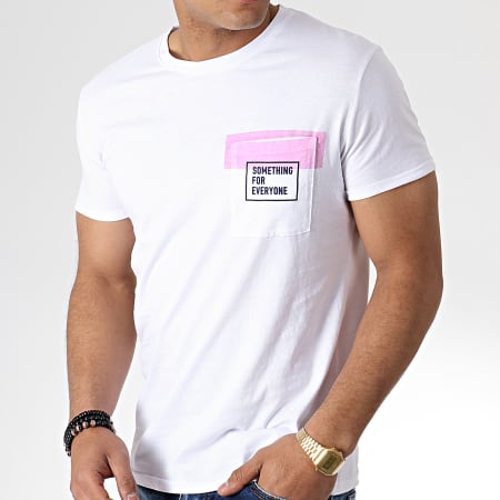 MTX - Tee Shirt Poche F1009 Blanc Rose 