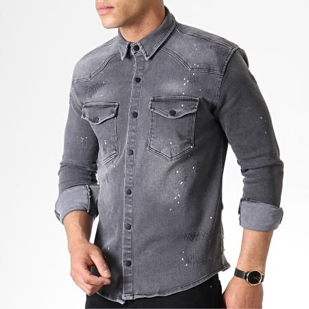 Uniplay - Chemise Jean Manches Longues 040 Gris