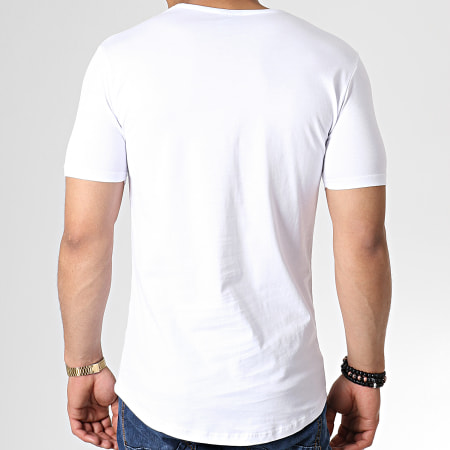 Ikao - Tee Shirt Oversize F523 Blanc Jaune Fluo