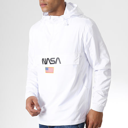 NASA - Giacca a vento con logo Worm, bianco