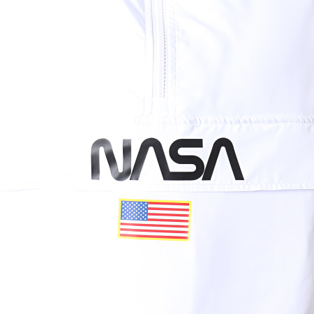 NASA - Giacca a vento con logo Worm, bianco