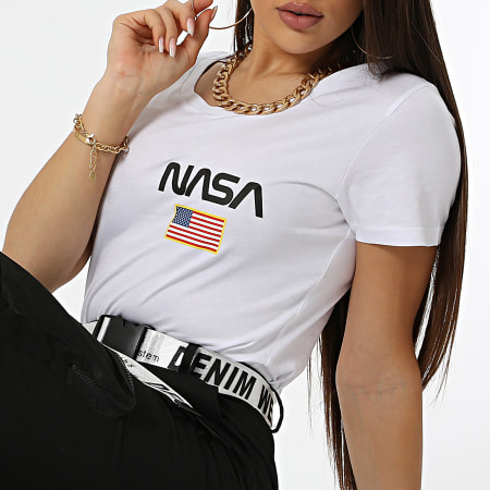 NASA - Tee Shirt Femme Logo Coeur Blanc