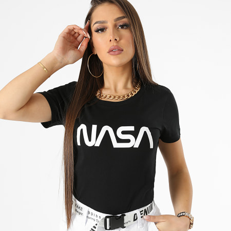 NASA - Tee Shirt Femme Worm Logo Noir