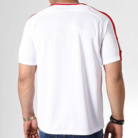 Okawa Sport - Tee Shirt De Sport A Bandes Olive Et Tom New Team 2 Blanc Rouge
