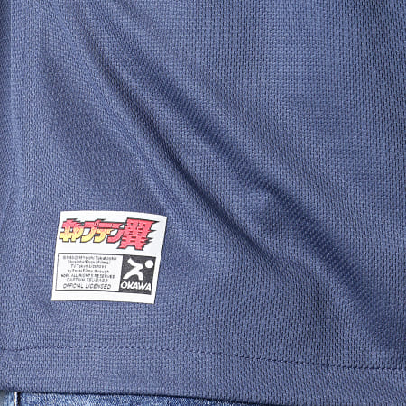Okawa Sport - Tee Shirt De Sport A Bandes Olive Et Tom Toho Bleu Marine Bleu Clair