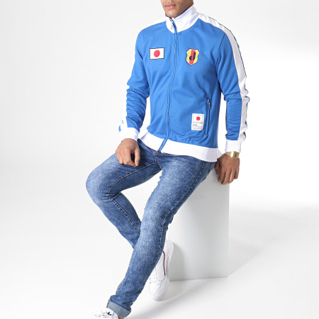 Okawa Sport -  Veste Zippée A Bandes Japan Bleu Roi Blanc