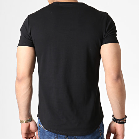 Uniplay - Tee Shirt Oversize A Strass ZS011 Noir Doré