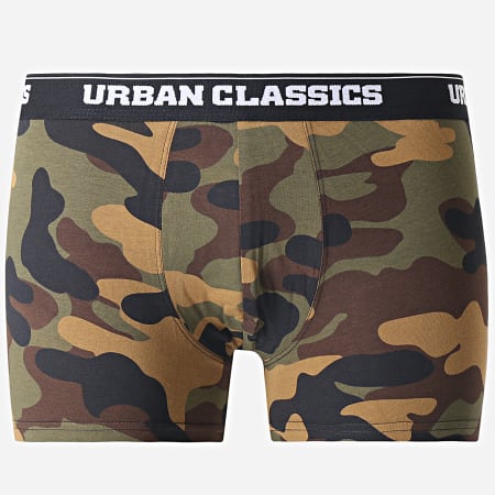 Urban Classics - Lot De 2 Boxers Camouflage TB2047 Vert Kaki Marron
