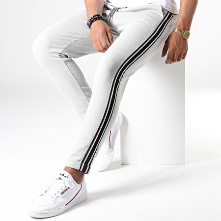 Classic Series - Pantalon A Bandes 61882RS Gris Blanc Noir