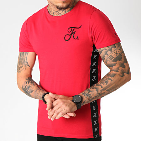 Final Club - Tee Shirt Avec Bandes Et Broderie 231 Rouge