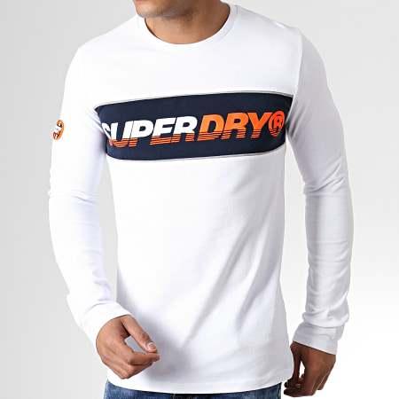 Superdry - Tee Shirt Manches Longues Applique New House M60902TU Blanc
