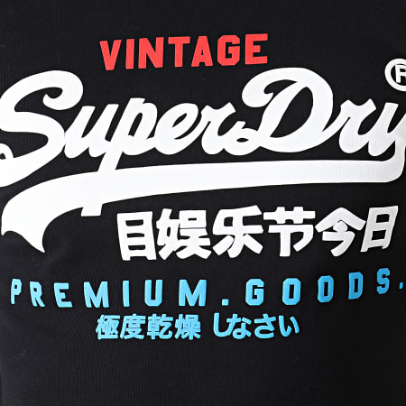 Superdry - Tee Shirt Manches Longues Retro Lite M60906TU Noir