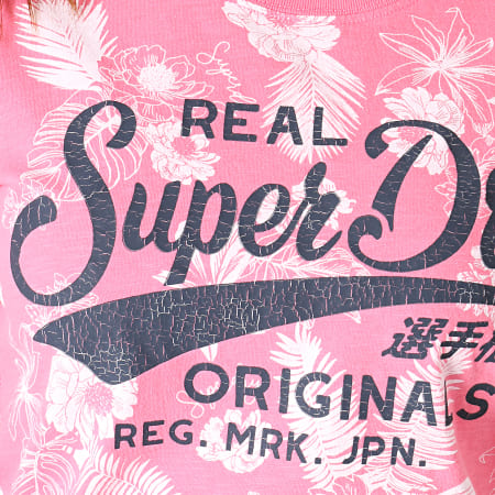 Superdry - Tee Shirt Femme Floral Real Originals Mono Tropical G10309YU Rose