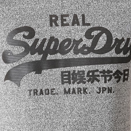 Superdry - Tee Shirt Raglan Vintage Logo First M10152TU Gris Chiné Bordeaux