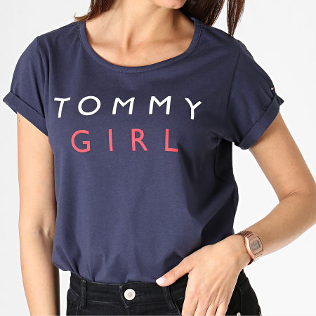 Tommy Hilfiger - Tee Shirt Femme 1619 Bleu Marine