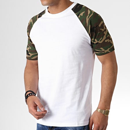 Urban Classics - Blanco Camuflaje Verde Caqui Camiseta