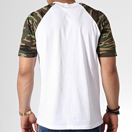 Urban Classics - Tee Shirt Blanc Camouflage Vert Kaki