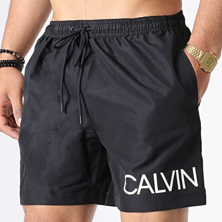 Calvin Klein - Short De Bain Medium Drawstring Side 0303 Noir