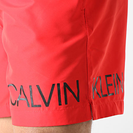 Calvin Klein - Short De Bain Medium Drawstring Side 0303 Rouge