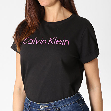 Calvin Klein - Tee Shirt Femme Sleepwear 489E Noir Rose