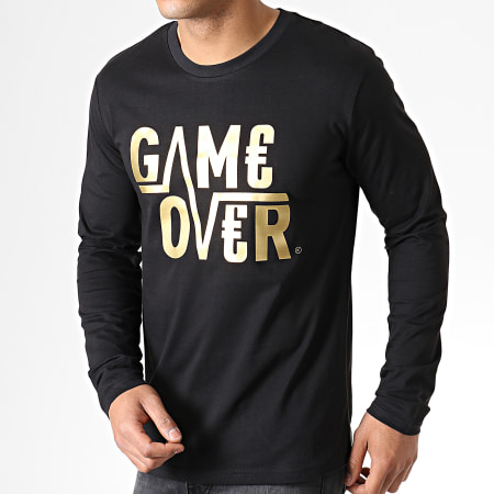 Game Over - Tee Shirt Manches Longues Game Over Noir Or