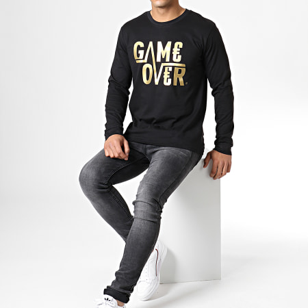Game Over - Tee Shirt Manches Longues Game Over Noir Or