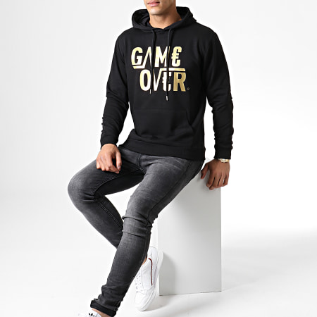 Game Over - Sweat Capuche Game Over Noir Or