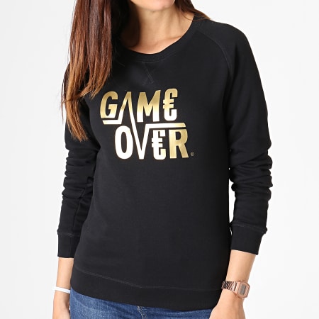 Game Over - Sweat Crewneck Femme Game Over Noir Or