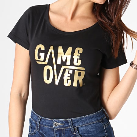 Game Over - Tee Shirt Femme Game Over Noir Or