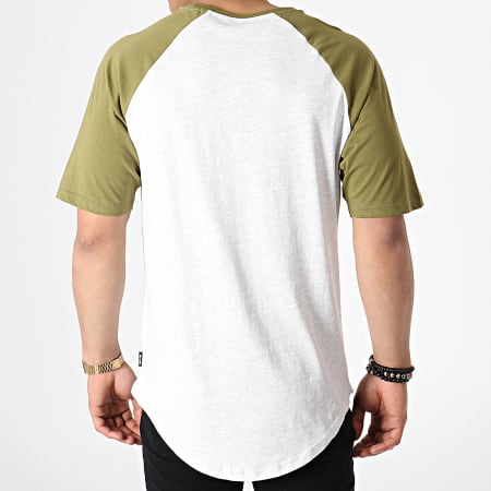 Only And Sons - Tee Shirt Oversize Logan Raglan Gris Chiné Vert Kaki
