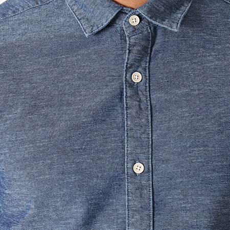 Only And Sons - Chemise Manches Courtes Ted Denim Bleu Marine Chiné