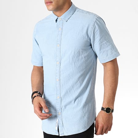 Only And Sons - Chemise Manches Courtes Ted Denim Bleu Clair