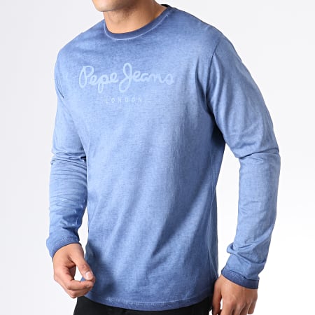 Pepe Jeans - Tee Shirt Manches Longues West Sir PM503829 Bleu Marine