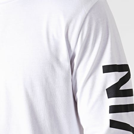 Calvin Klein - Tee Shirt Manches Longues Institutional Back Print 0404 Blanc Noir