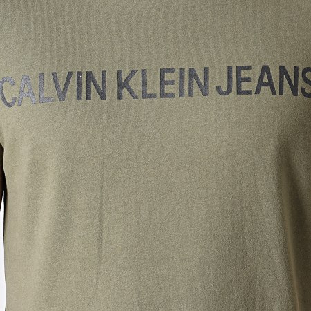 Calvin Klein - Tee Shirt Institutional Logo 7856 Vert Kaki