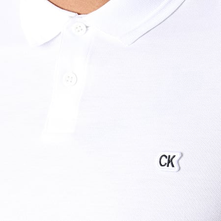 Calvin Klein - Polo Manches Courtes Badge Pima Cotton 2761 Blanc