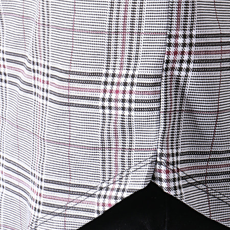 MTX - Tee Shirt Oversize Avec Bandes Et Carreaux TM0101 Blanc Noir Rouge
