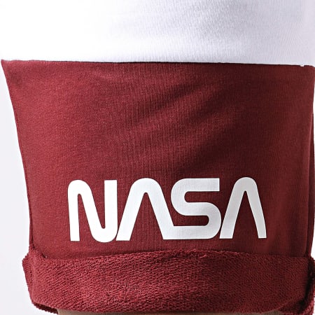 NASA - Short Jogging Worm Logo Tricolore Noir Blanc Bordeaux
